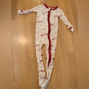 Kickee Pants Red and White Santa Footie